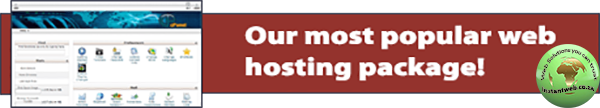 Instant Web most popular web hosting package